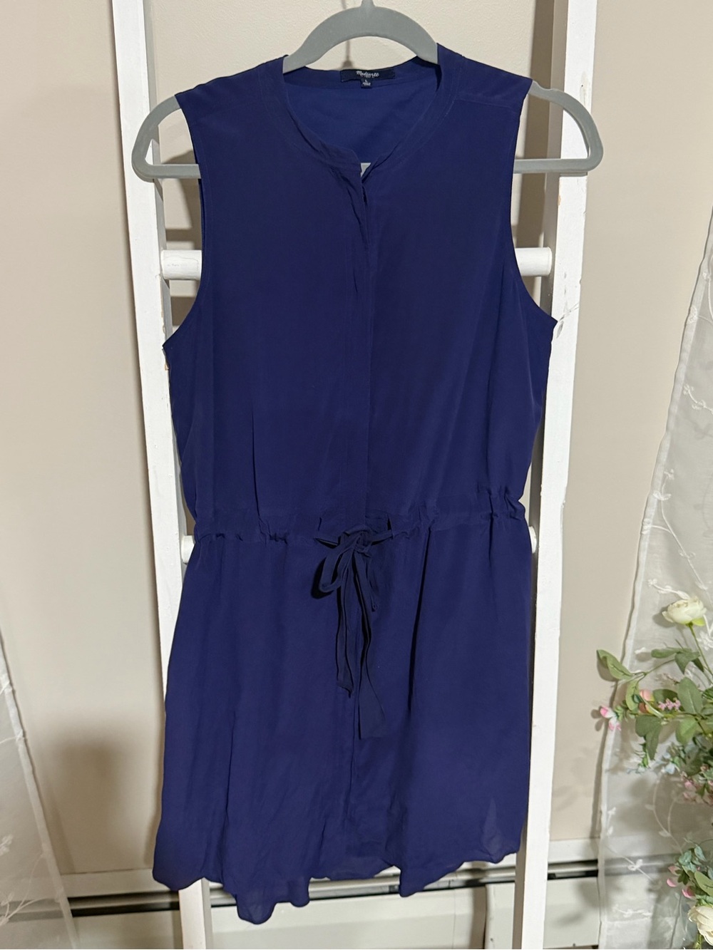 Madewell Navy Sleeveless Tie-Waist Coverup Dress - Picture 2 of 8